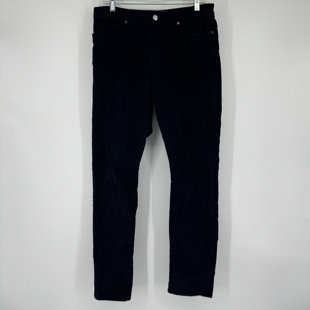 FRAME L'Homme Straight Corduroy Pants Mens 33 Navy Blue Stretch Luxury Designer - Picture 2 of 12
